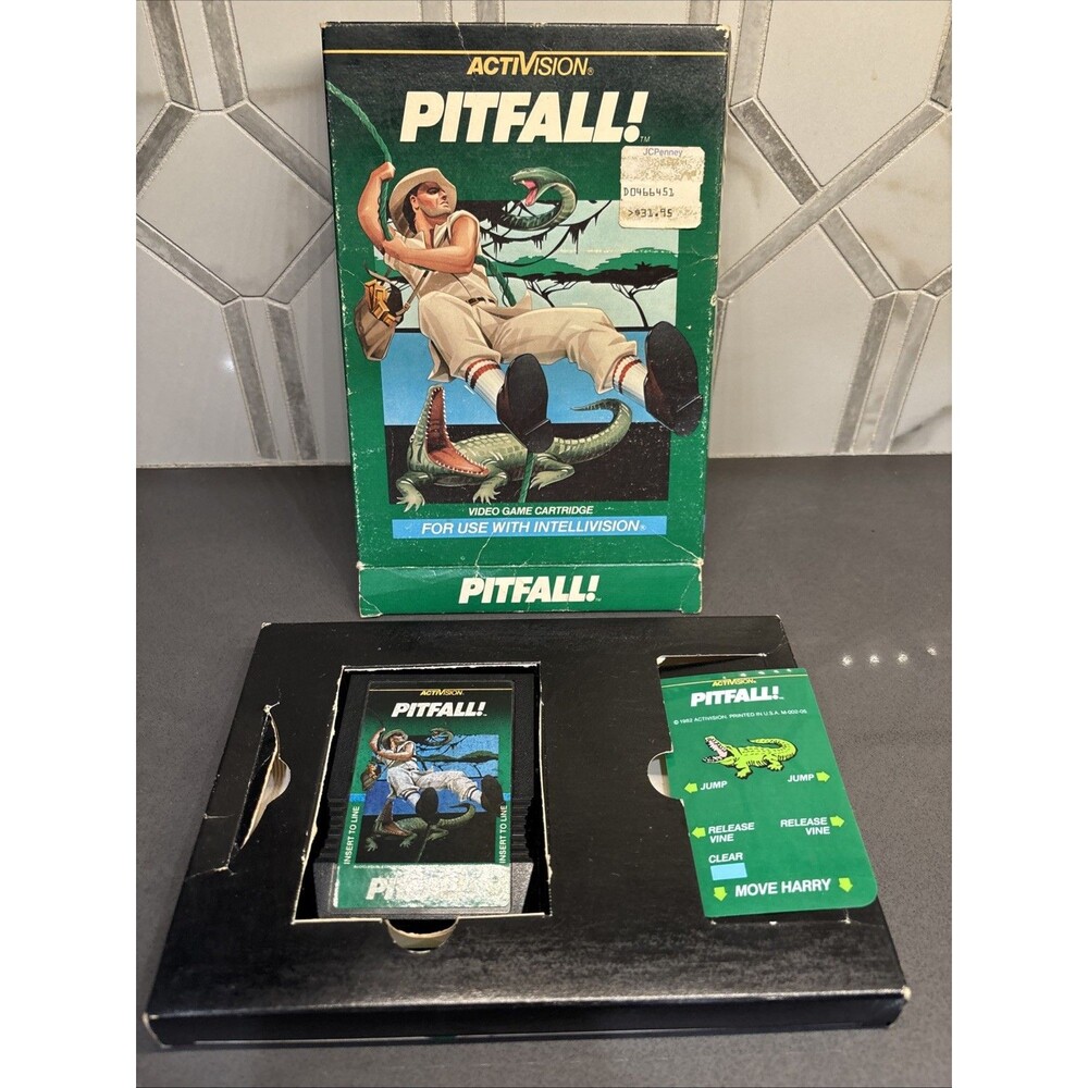 Pitfall! Intellivision Game Cartridge In Box With Overlay - Picture 3 of 4